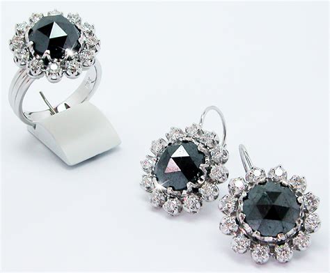 Black Diamond Ring + Earrings | Exclusive Jewelry Designs