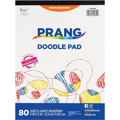 Prang (Formerly Art Street) Doodle Paper Pad, White, 9" x 12", 80 Sheets - Pacon Creative Products