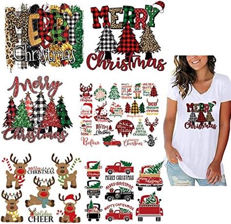 Amazon Bynyto Christmas Heat Transfer Vinyl Htv Iron On For T