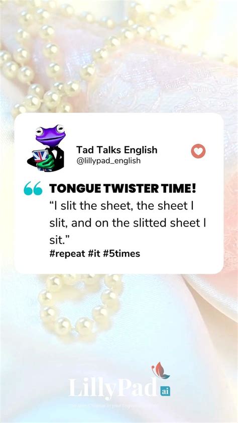 English Tongue Twister Improve English Pronunciation Tongue