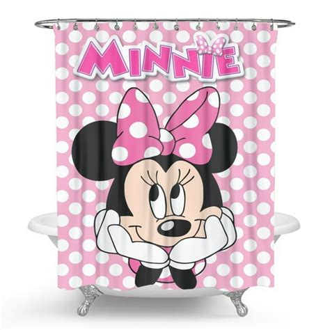 Minnie Mouse Cute Emotions Shower Curtain Creative Bathroom Curtain