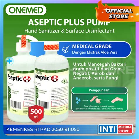 Jual ONEMED Aseptic Plus 500 Ml With Aloevera Pump Refill Paket