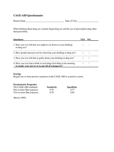 Fillable Online CAGE AID Questionnaire Fax Email Print PdfFiller