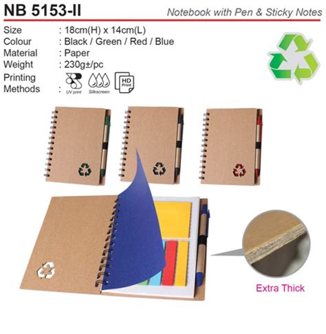 Eco Notebook With Pen Sticky Notes NB5153 II Pembekal Cenderahati