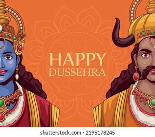 Happy Dussehra Poster Rama Ravana Stock Vector (Royalty Free) 2195178245 | Shutterstock