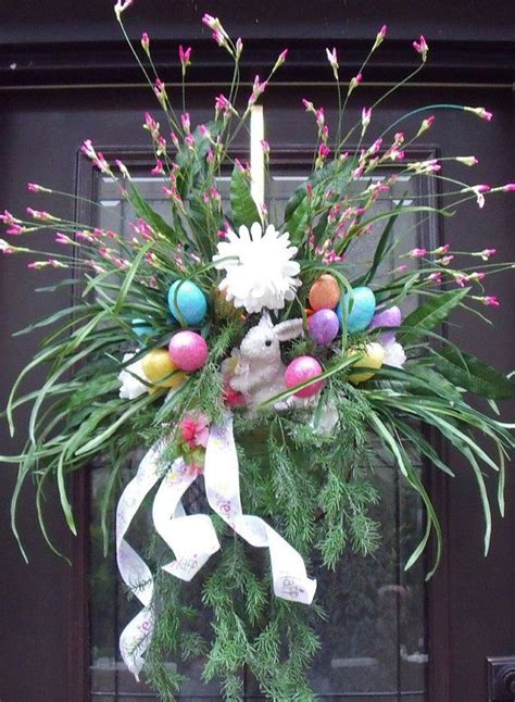 Spring Wreath Easter Wreath Easter Wall Basket Floral Etsy Easter