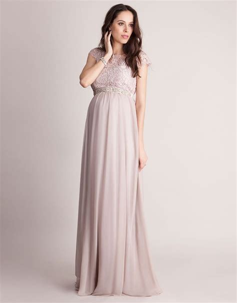 Blush Silk And Eyelash Lace Maternity Gown Maternity Bridesmaid Dresses