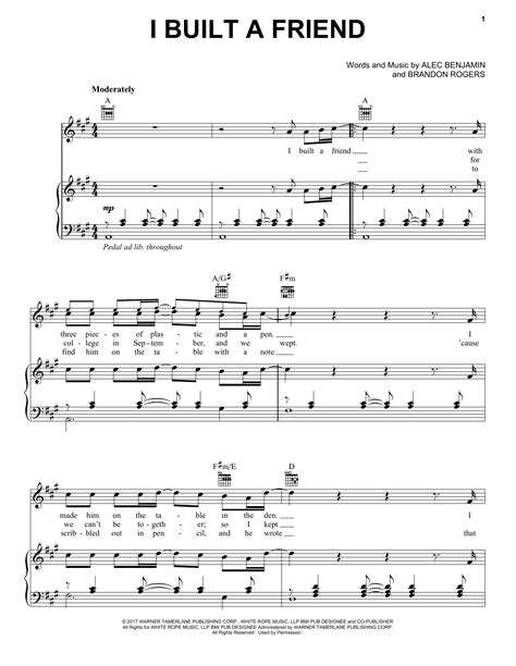 Alec Benjamin - I Built A Friend sheet music