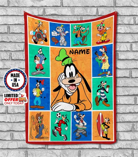 Disney Goofy Fleece Blanket Goofy Quilt Movies Blanket Max Etsy