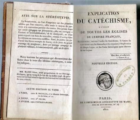 C1 Napoleon Catechisme Empire Francais 1811 Catechisme Imperial