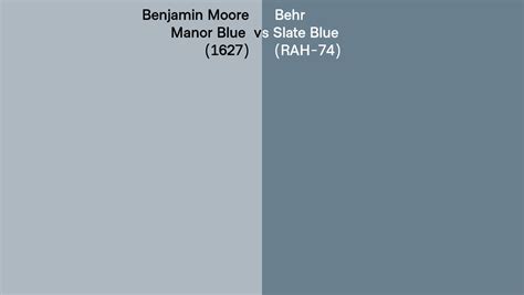 Benjamin Moore Manor Blue Vs Behr Slate Blue Rah Side By