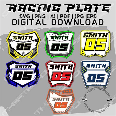 Motocross Dirt Bike Racing Plate Retro Name And Number Motocross Plate