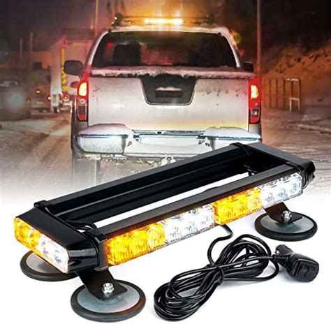 Promo Xprite White Amber LED Rooftop Emergency Strobe Light Bar 21