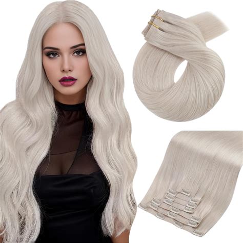 Amazon Moresoo Seamless Clip In Hair Extensions Human Hair Blonde