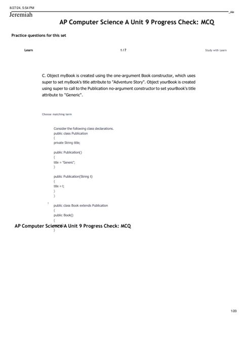 Unit 8 Progress Check Mcq Answers 4