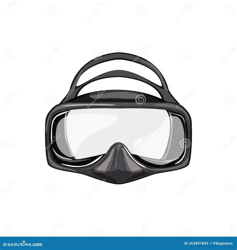 Swim Diving Mask Cartoon Vector Illustration Stock Vector