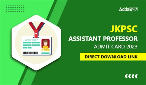 Jkpsc Assistant Professor Admit Card 2023 Direct Download Link