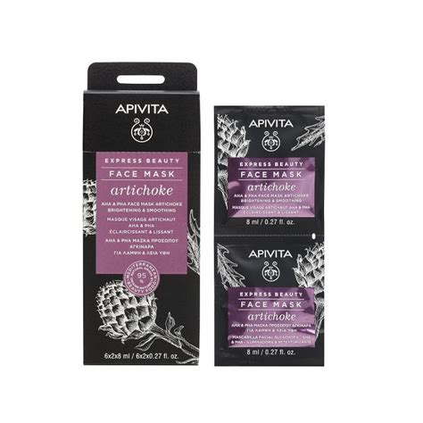 Apivita Express Beauty Μάσκα Προσώπου Με Αγκινάρα 2 Χ 8ml