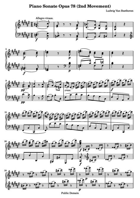 Sonata No Nd Movement Allegro Vivace Free Sheet Music By L V