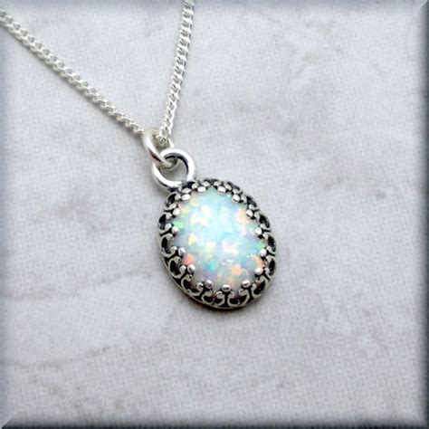 Opal Necklace Opal Jewelry October Birthstone Necklace - Etsy