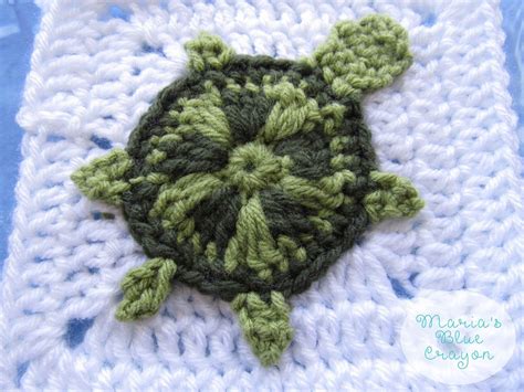 Crochet Sea Turtle Applique And Granny Square Free Crochet Pattern