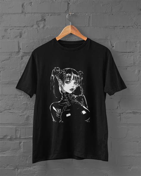 Gothic Waifu E Girl Anime Girl T Shirt 100 Cotton Comfort Etsy