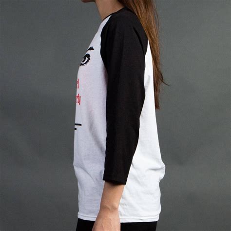 Dimepiece Women Lonely Girl Raglan Tee White Black