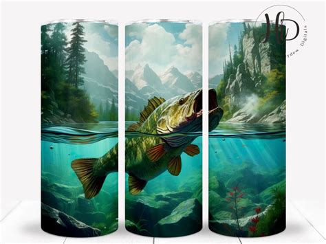 Largemouth Bass Oz Skinny Tumbler Sublimation Designs Realistic