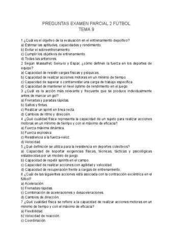 Preguntas Examen Parcial Futbol Tema Pdf