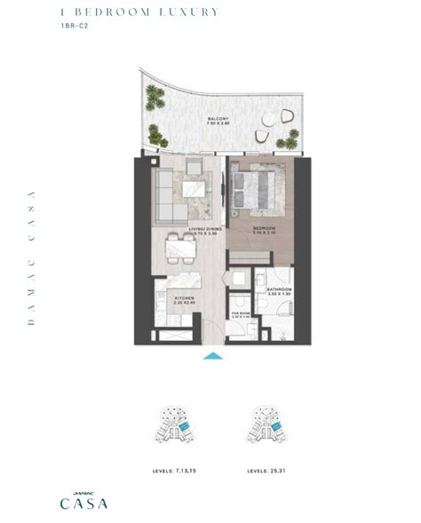 Damac Casa Tower Floor Plans - Apartments & Townhouses