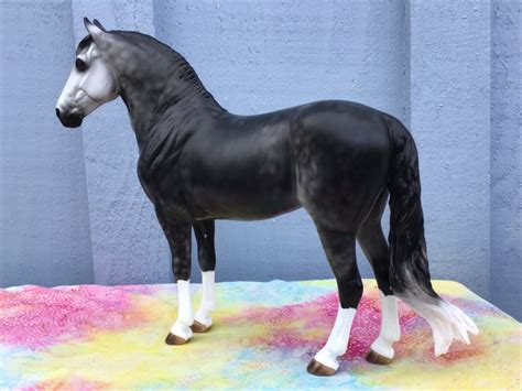 Breyer Custom Horse Andalusian Stallion Repaint Dark Dapple Grey Cm