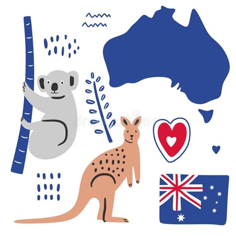 Australia Cultural Symbols Stock Illustrations 9 Australia Cultural