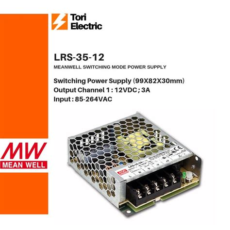 Jual Meanwell LRS 35 12 Switching Power Supply 12V 3A Adaptor Nes Lrs