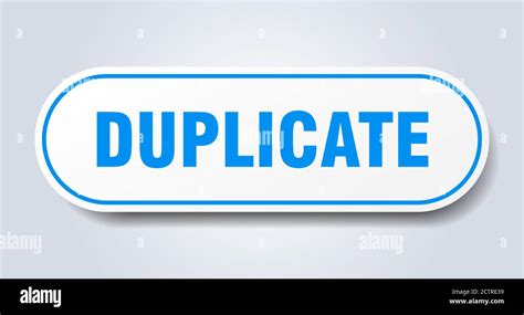 Duplicate Sign Rounded Isolated Sticker White Button Stock Vector