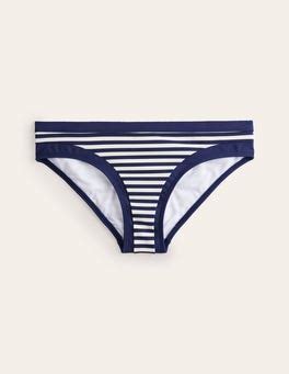 Santorini Bikini Bottoms Navy Ivory Stripe Boden US