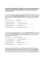 Copy Of Psych Classical Conditioning Homework Docx Classical