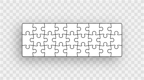 Premium Vector | Puzzle grid from 27 pieces jigsaw scheme vector illustration