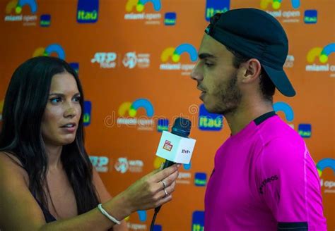 Tenista Francisco Cerundolo De Argentina Durante Una Entrevista En La