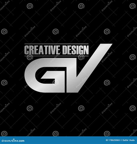 Letra Gv Diseño De Iconos De Logotipo Simple Vector Ilustración del