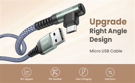 2 Pack Right Angle Micro Usb Cable Ainope E Commerce Ltd