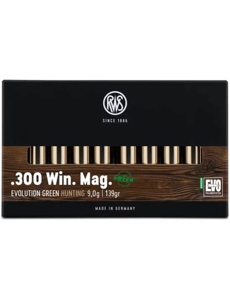 RWS 300 Win Mag EVO Green 139 Gr Sans Plomb