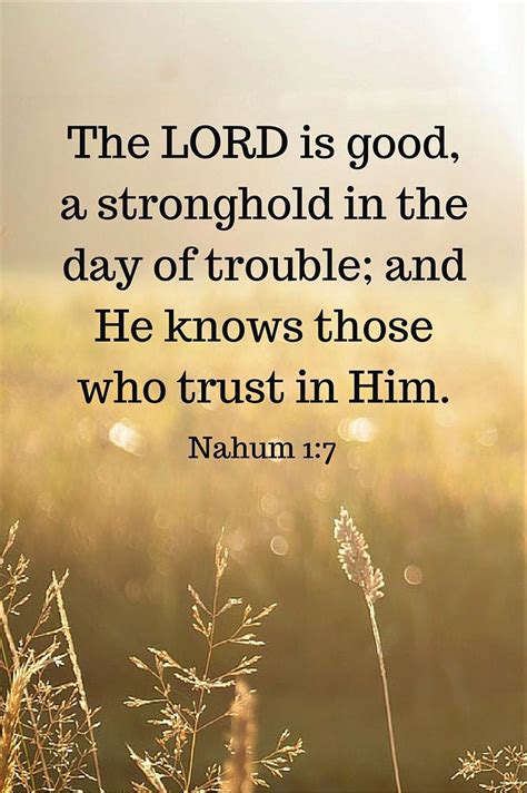 Nahum Nkjv The Lord Is Good A Stronghold In The Day Of Trouble