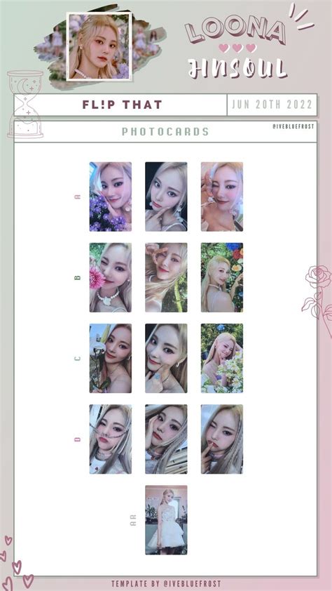 Jinsoul Loona Flip That Photocard Template Photo Card Template