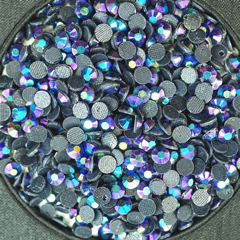 Pcs Ss Round Violet Ab Resin Hot Fix Acryl Flatback Rhinestone