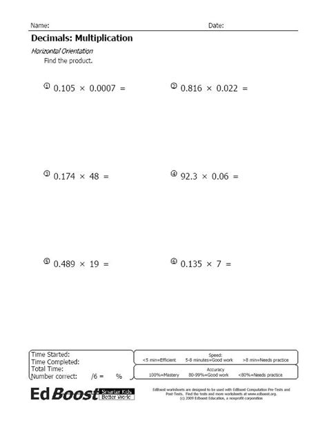 Decimal Multiplication Worksheets Practice And Master The Skill With