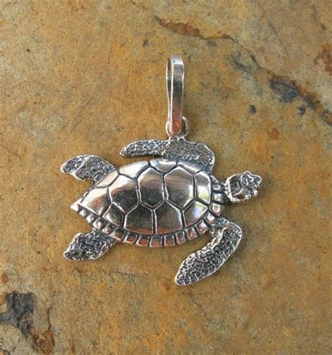 Sterling Silver Sea Turtle Pendant By Karleenlykken On Etsy