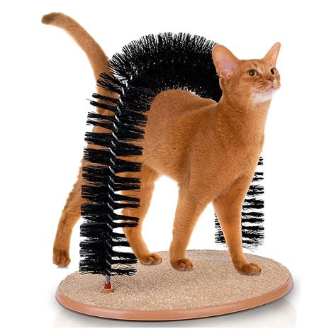 Cat Arch Pet Self Groomer And Massager With Round Fleece Base Cat Toy