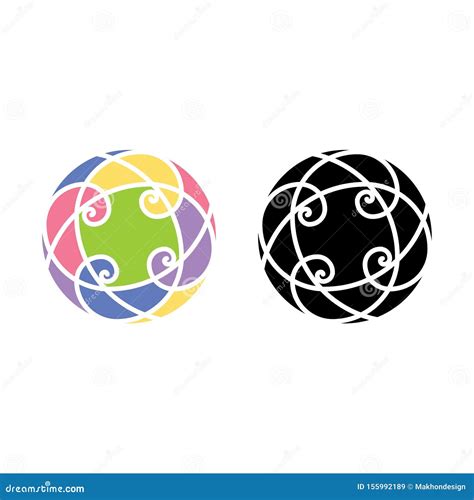 Vector Abstract Circle Swirl Logo Design Elements Vector Design