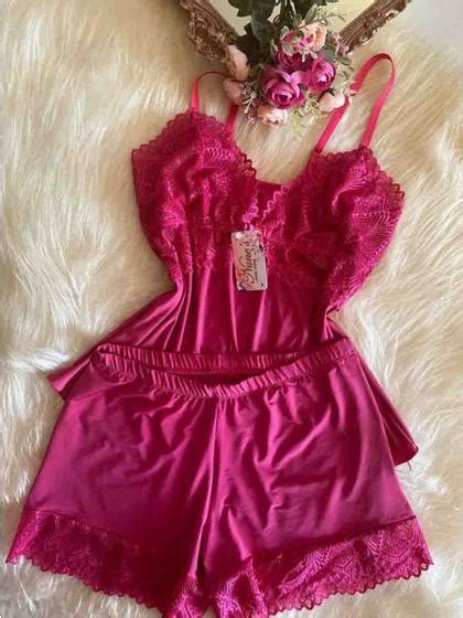 Baby Doll Luxo Nobre Renda Conjunto De Lingerie Pijama Feminino