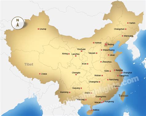 Map Of China Cities | Color 2018